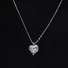 Dmoment (925Silver) Twist Frame Heart Necklace