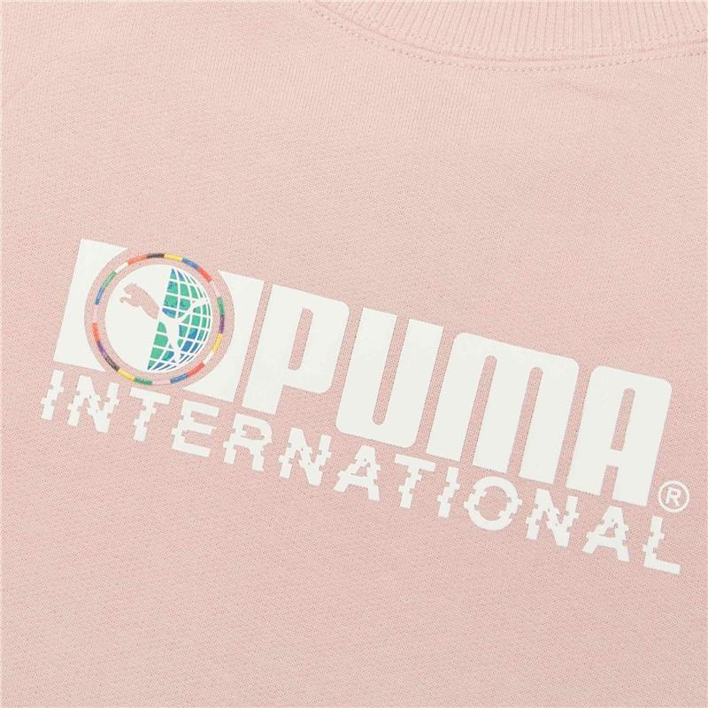 Puma Толстовки Женские Розовые С Круглым Вырезом Умеренные Обычные 531292-15