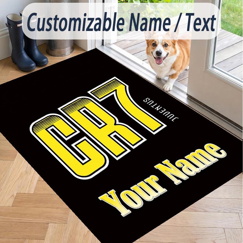 Custom Text Printed Rug Cristiano Ronaldo Non Slip Floor Carpet For Home Room Decor