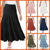 2022 Summer Fashion Women Bohemian High Waist Elastic A-Line Skirt