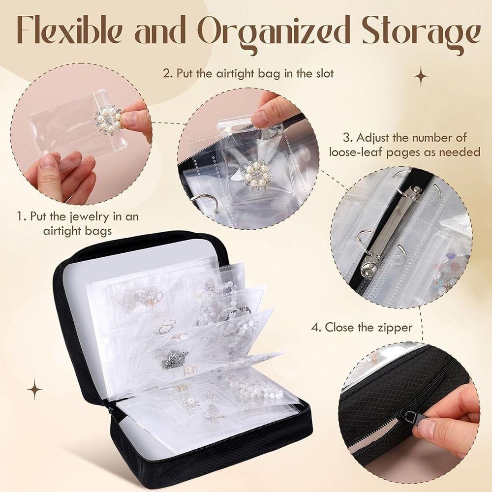 Dust-proof Clear PVC Jewelry Organizer Sealed Earring Holder Necklace Ring Packing Bag Travel