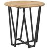 2-Piece round side table set, wooden coffee tables with metal frames, living room decoration table set
