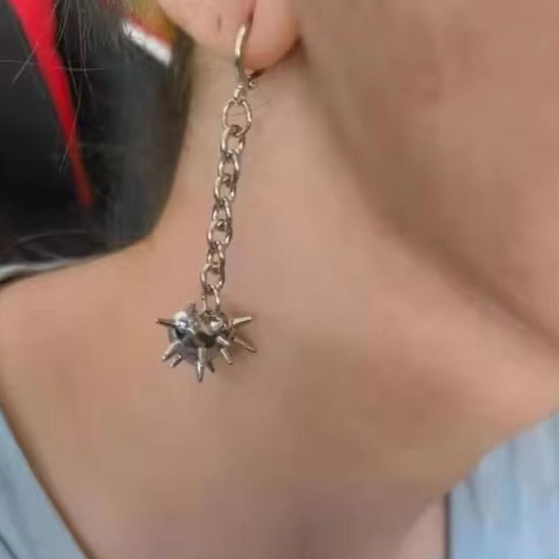 Готические серьги-подвески с кисточками в виде колючего сердца для женщин Y2K панк шипы колючее сердце висячие серьги гранж эмо украшения