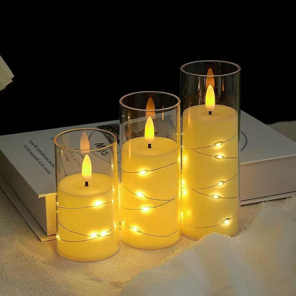 Acrylic LED Candle Atmosphere Light with Remote - Ideal for Romantic Birthday and Party Decorations.