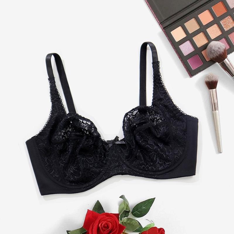 Женские бюстгальтеры больших размеров, кружевной бюстгальтер без косточек без поролоновой подкладки, тонкий бюстгальтер 75C-100C 80D-105D