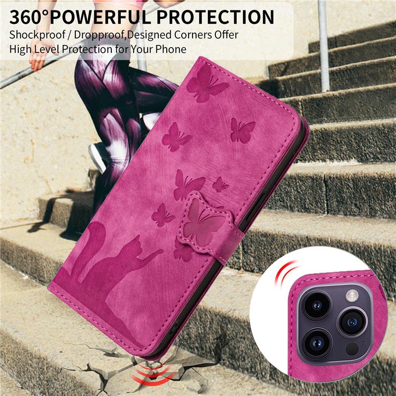 Роскошный кожаный 3D-тиснение линий, сплошной цвет, чехол-кошелек для телефона, подставка для книг для iPhone, Samsung, Xiaomi, Oppo, держатель для магнитных карт, милая сумка с откидной крышкой для девочек