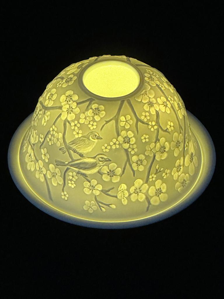 Nordic Light Tea Light Подсвечник Абажур с подносом из костяного фарфора Рождественский праздничный подарок Фарфоровый Tealight купол