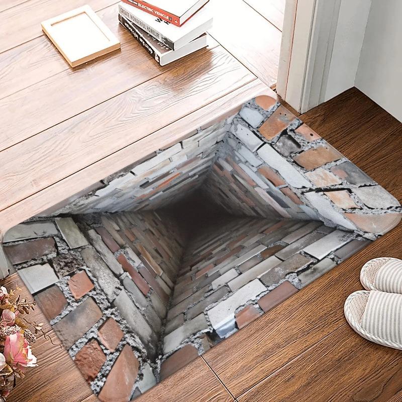 3D коврик-дверь с рисунком пещерной норы, противоскользящий, для входа, кухни, ванной, пола, ковер для сада, подстилка под ноги
