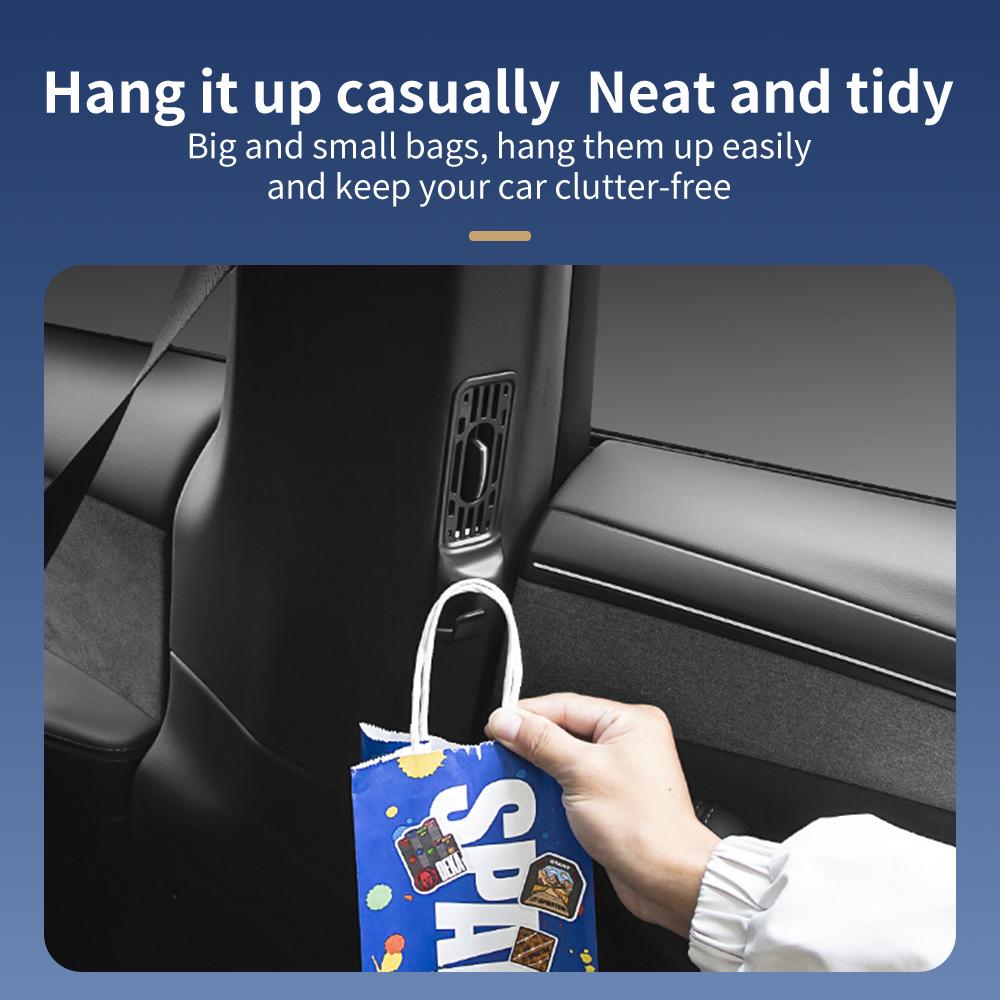 2PCS Rear Air Outlet Protective Hook ABS Bag Hanger For Tesla Model Y L 2025-2026 2-in-1 Car Interior Accessories Cover