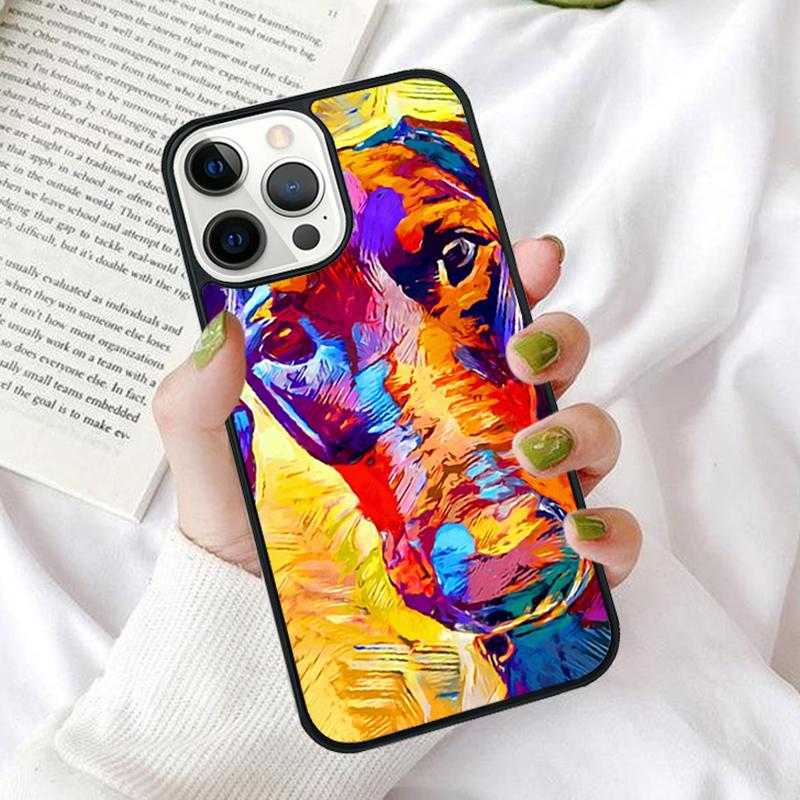 Cartoon Doberman Dog Phone Case Cover for iPhone 17 Air 16 16e 12 11 13 14 15 Pro Max for Apple Plus Coque