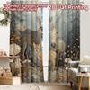 2pcs, 2D FLAT PRINTING Curtains (Without Rod) Forest Companions Christmas Festival Chic Print Curtains Versatile Durable