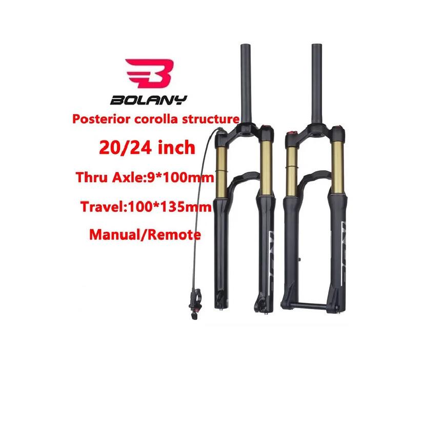 Bolany-Bicycle Front Fork with Barrel Shaft, Air Resilience Suspension, Rear Corolla Structure Design, MTB, 20 in, 24 in