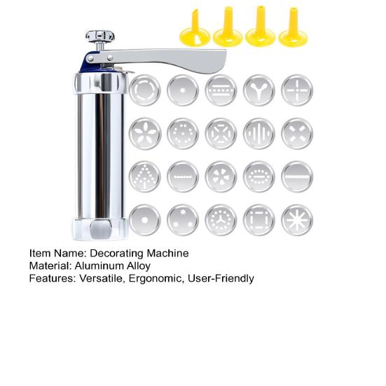 Пресс для печенья из алюминиевого сплава с дисками и насадками Легко сжимаемый прибор для приготовления печенья Безопасно для мытья в посудомоечной машине