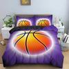 Basketball Sports 3D Print Bedding Set 2/3 Piece, Black Cool Basketball Duvet Cover Set, Modern Teen Boys Youth Sports Theme Gif