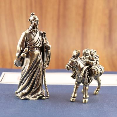 Маленькая фигурка осла из латуни, античная медь, животное Equus Asinus, миниатюрные фигурки, аксессуары для украшения дома и рабочего стола