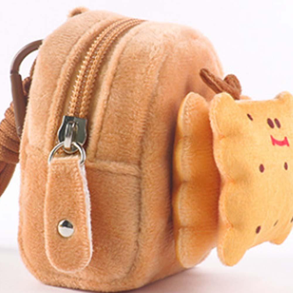 Food Series Capybara Storage Bag Biscuit Cartoon Keychain Bag Wallet Plush Small Purse  Couple