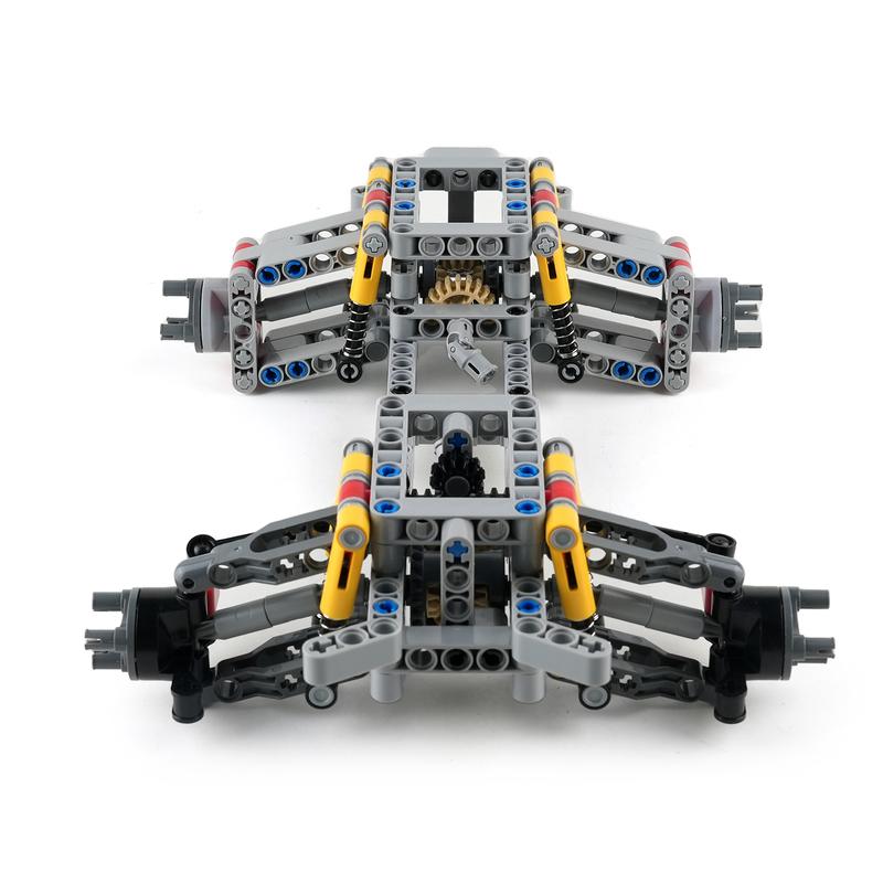 MOC 4WD Независимая Подвеска Дифференциал Шасси Рулевая Ось Строительные Блоки Четырехколесный Привод Техническая Машина Запчасти Игрушки Подарок для Детей