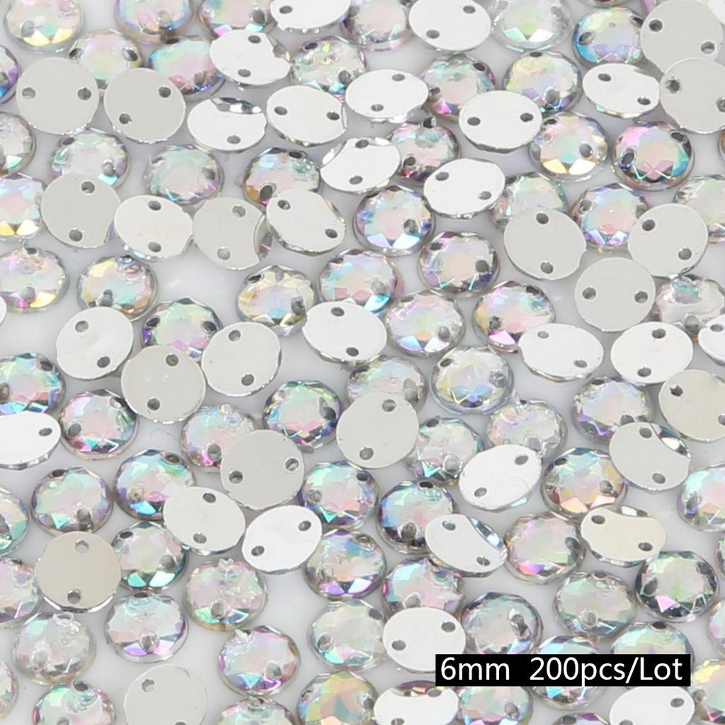 8/10/12mm Sewing Flatback Rhinestones Round Acrylic Beads Sew On Strass Crystal Stones For DIY Craft Scrapbook Decoration