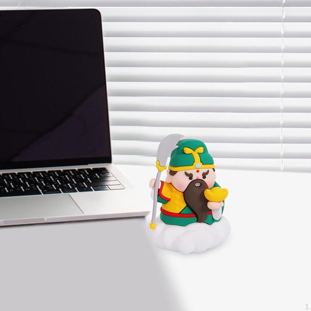 Китайская фигурка Lucky God, мультяшная статуя, милое настольное украшение удачи, маленькая скульптура для