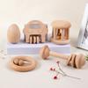 Infants And Young Children Can Bite Cartoon Intelligence, Hearing, Wooden Music, Toys, Molars, Rattles, Beech, Unpainted Toys. 1