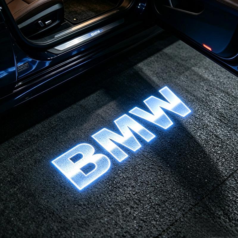 1/2 Pairs LED Door Welcome Light Logo Projector Lamp Car Sticker Fits Mini BMW M Series E46 E60 E90 F18 F20 F30 X1 X3 X5 M2 M3 M