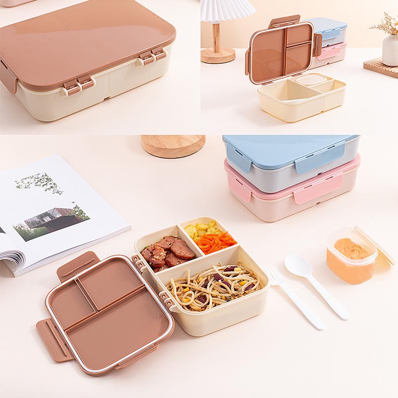 Portable Flip-Top Compartmentalized Microwaveable Bento Lunch Box