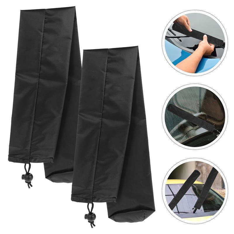 1Pair Waterproof Wiper Blade Covers Dust Protector Snow Protection Sleeve Car Windshield Parts Accessories Durable Polyester