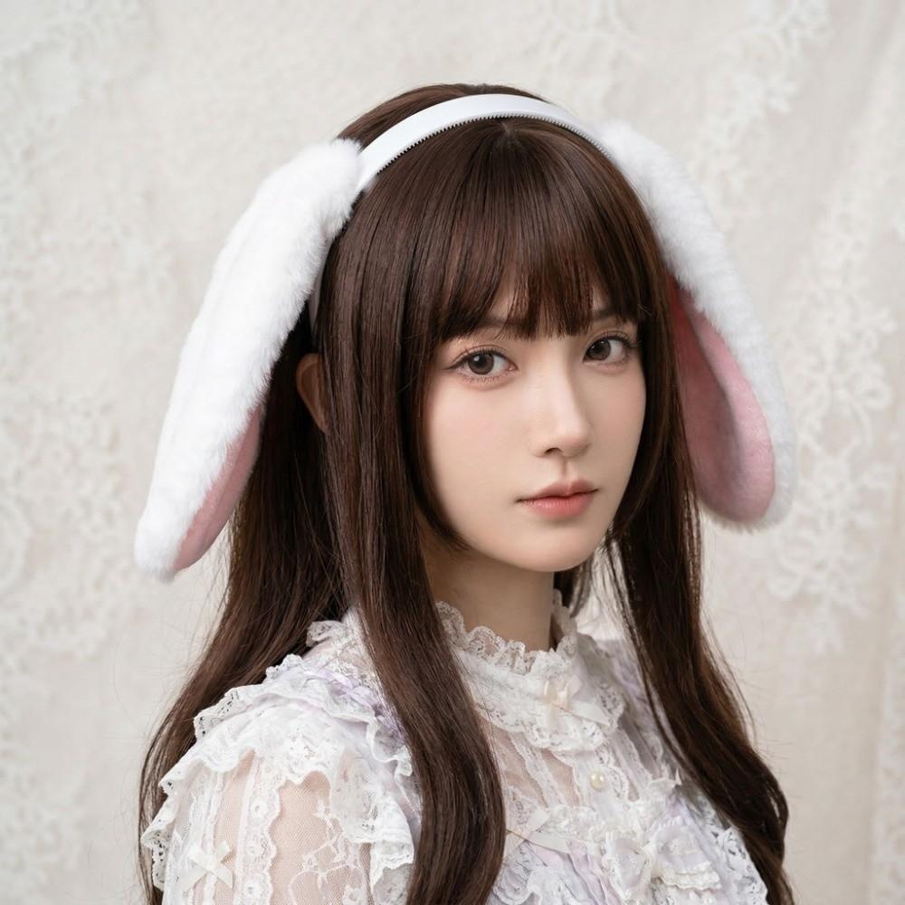 Lop-eared Bunny Ears Headband Fur Hair Accessories Lovely Plush Headwear  Cosplay