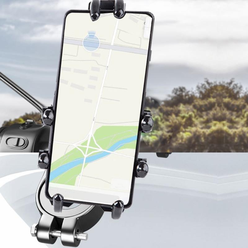 Motorcycle Scooter Phone Mount Bracket Rack 360 Degree Rotatable Holder for Secure Navigation and Communication on Rides
