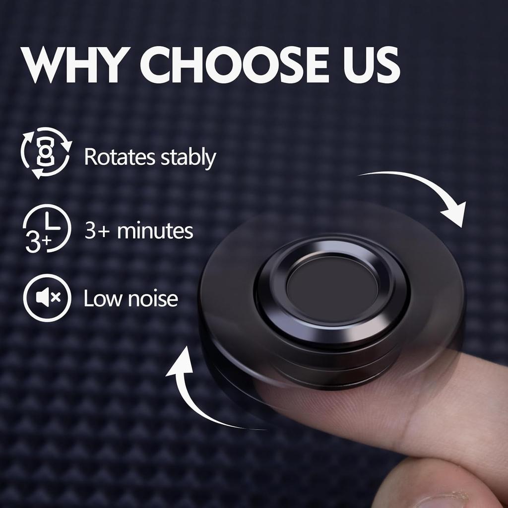 3-in-1 Fidget Toy Adult Spinner, Slider Clicker Magnetic Stainless Steel Bearing for Stress Relief, Enhanced Focus, Good Gift