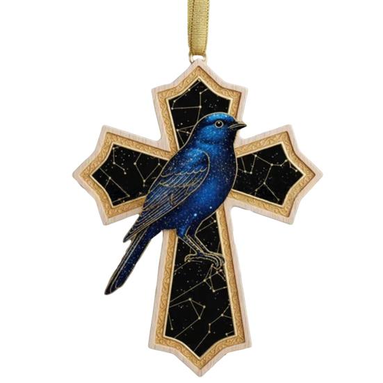 Bird Christmas Ornament Christian Symbol Hanging Decoration Bird And Faith Token Ornament for Xmas Tree Entryway Living Room Holiday Decor
