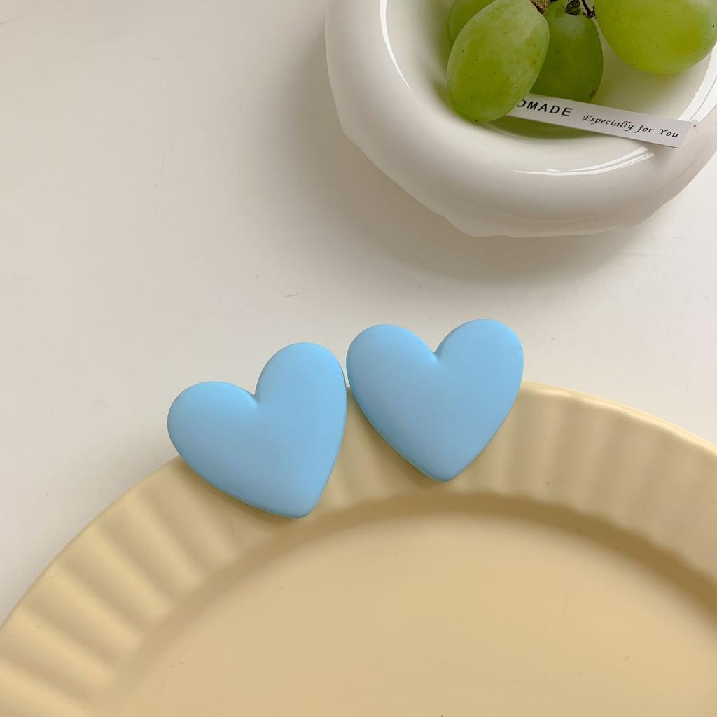 Fashion Creative Trendy Temperament Acrylic Vintage Heart Stud Earring 925 Sterling Silver