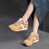 GKTINOO Lace-up Women's Flat Shoes Genuine Leather Sneakers Mixed Colors 2025 New Handmade Comfortable Retro Platform Sneakers