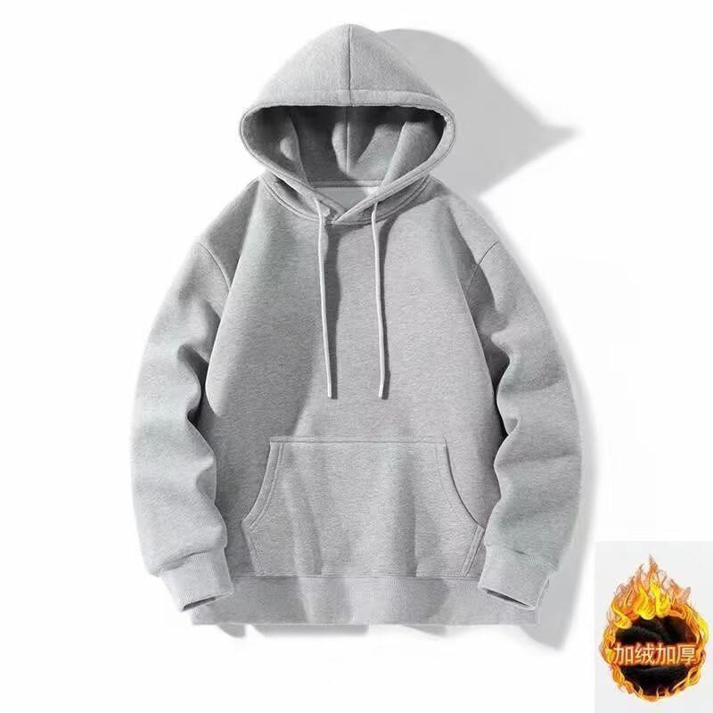 Oversized Unisex Heavyweight 420g Fleece-Lined Hooded Sweatshirt Pure Color Loose Fit Winter Casual Top