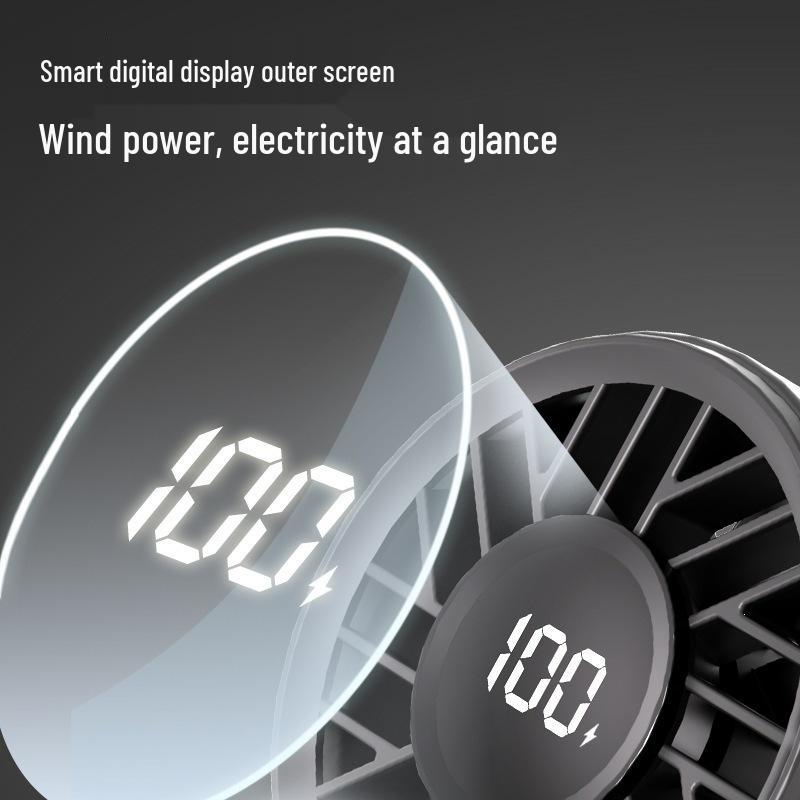USB Rechargeable High-Speed Portable Handheld Fan with Digital Display