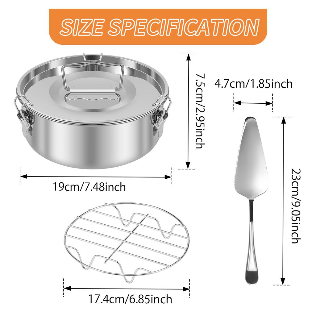 Flan Mold Stainless Steel Cake Baking Flan Pan Mold 1.5QT Cheesecake Pans Flanera Flan Mould Portable Kitchen Cake Baking Tools