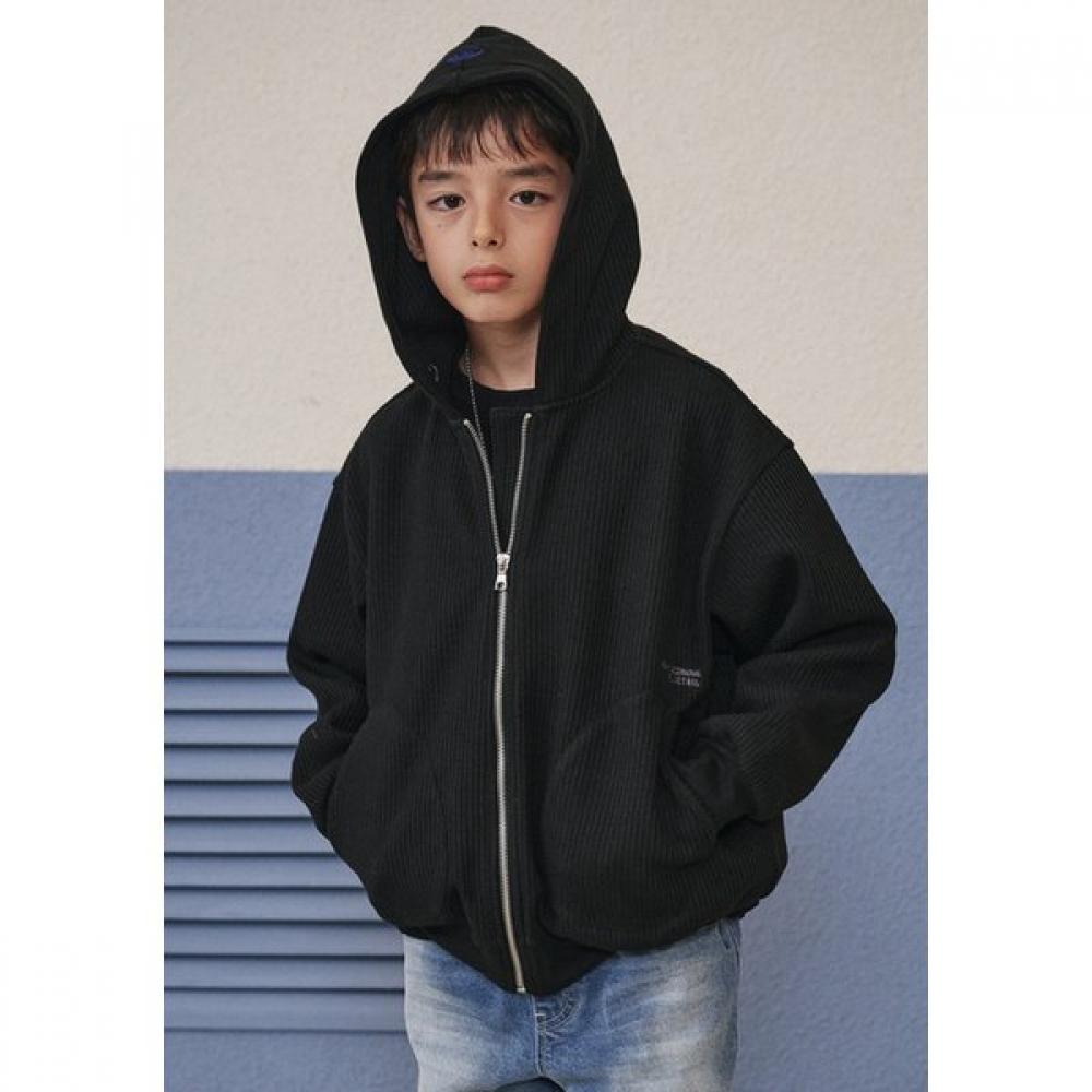 Bluetail Black Waffle Hoodie Zip Up Aaa1jp01bk