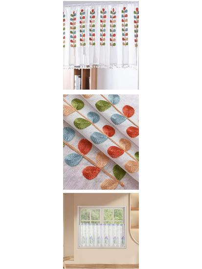 Двухслойная высококачественная вышитая кухонная штора-блэкаут для кафе