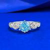 MooKing Jewelry Венок из роз Аквамарин Легкая роскошь Розовый огранки Обручальное кольцо