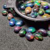 10x8 MM Size Oval Shape Opal Lot, Multi Flashy Ethiopian Opal Cabochon, Ethiopian Black Opal Cabochon Lot, Gemstone Lot.