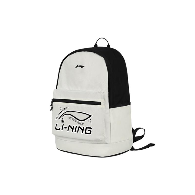 Li-Ning Large Capacity Outdoor Travel Backpack Sports Fitness Running Unisex Backpack Off-White YBSU167-6A1
