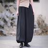 Johnature Women Vintage Bloomers Pants Solid Color Elastic Waist Trousers Summer Loose Casual Female Pants