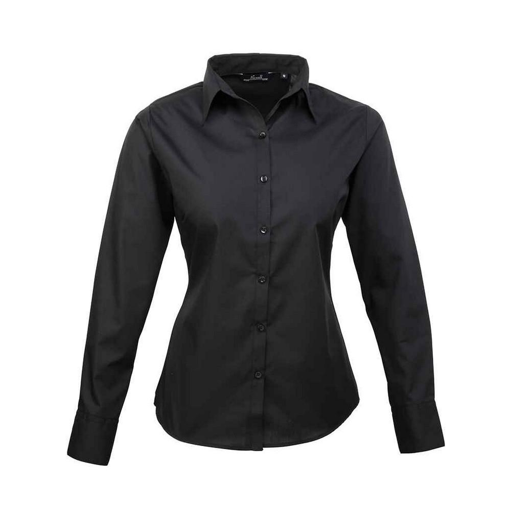 Premier Womens/Ladies Poplin Long-Sleeved Blouse