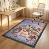 Cherry Blossom Theme Soft Crystal Velvet Rug Custom Name & Text Print Non Slip Floor Rug for Bedroom Living Room
