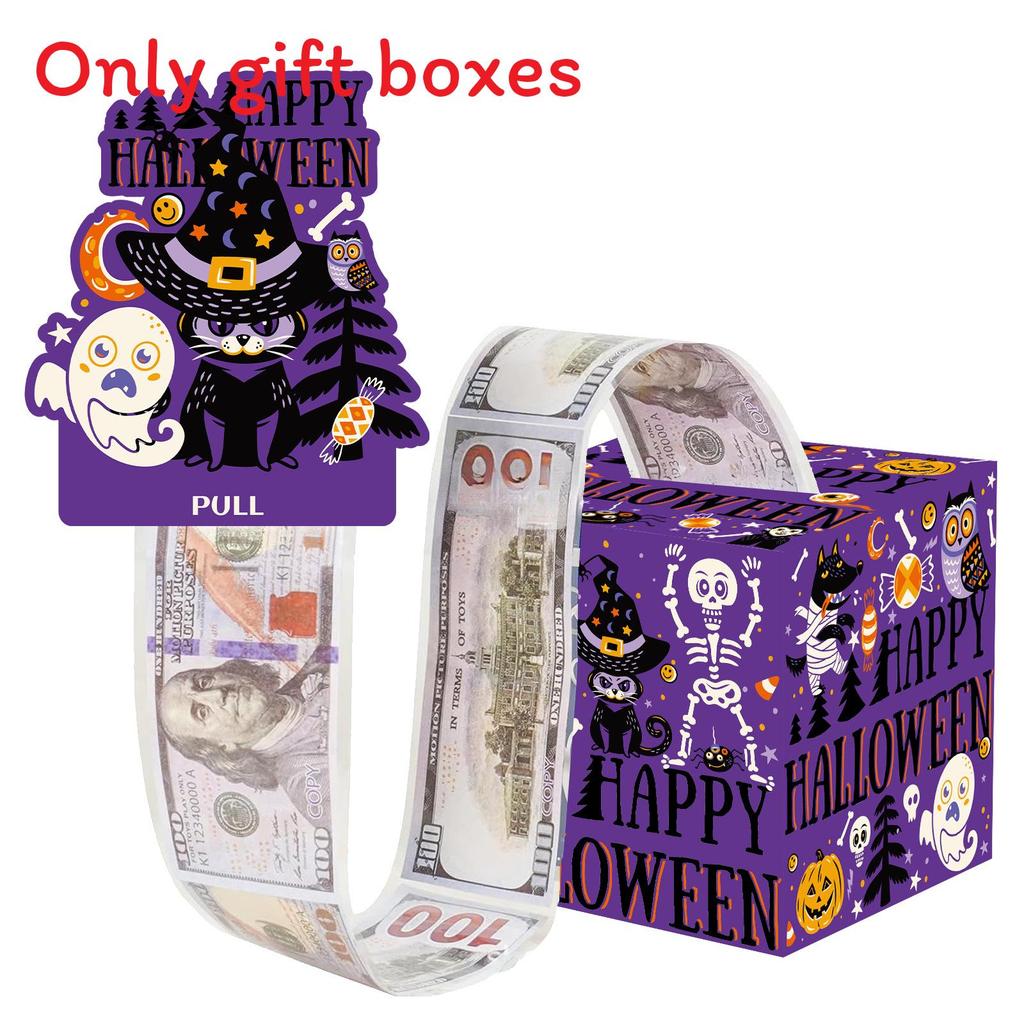 Gift Halloween Box Scene With Pumpkin Cat Castle Design For Festival Decor