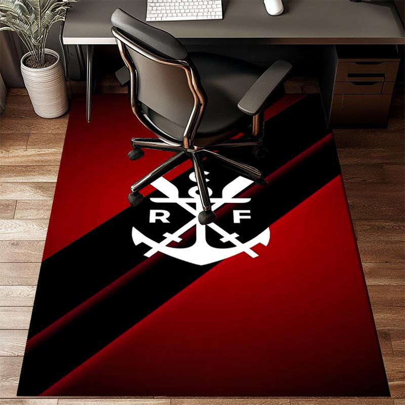 Fla-mengo Club Crest Printed Office Carpet Chair Cushion Entryway Rug, Rugs for Living Room, Bedroom Christmas gifts