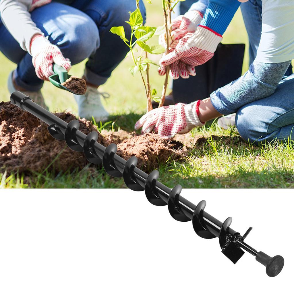 Steel Earth Auger Drill Bit Garden Post Hole Digger 60x800mm Single Blade