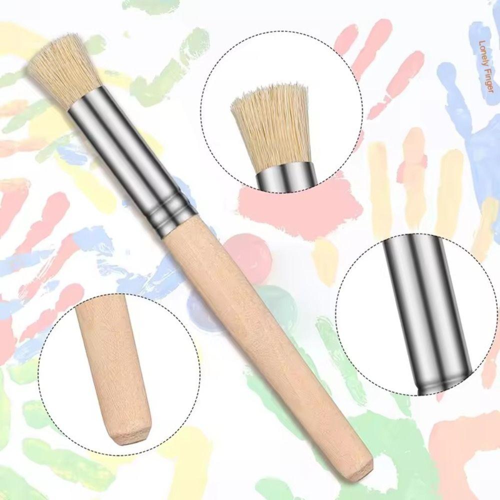 Bristle Hair Wooden Handle Watercolor Oil and Acrylic Painting Pen Painting Brush Child Toy