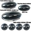 AANC1 7 Pieces Per Set GT Logo Front Hood Rear Boot Steering Wheel Auto Hub Center Sticker Emblem Badge for KIA Stinger