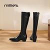 Премиальные кожаные ботфорты Millies с плюшевой подкладкой